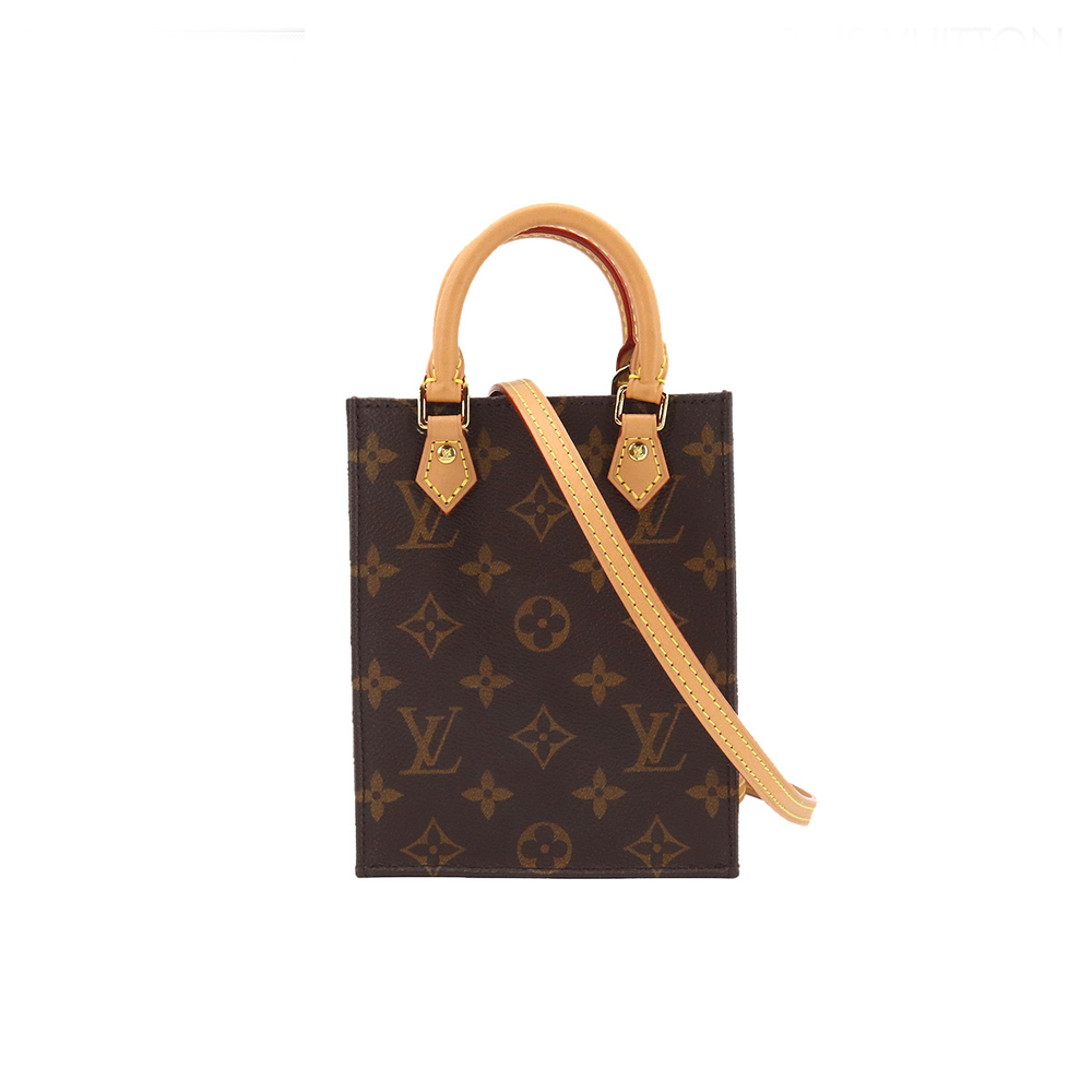 Louis Vuitton Monogram Petit Sac Plat Shoulder Bag Brown
